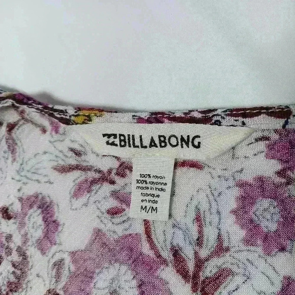 Billabong Flowered Tunic, long-sleeved  Boho Beachy - Picture 9 of 9